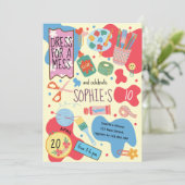 Dress for a mess kids craft birthday Invitation 招待状 (スタンド正面)