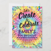 Dress for a Mess Painting Party Art Girl Birthday 招待状 (正面)