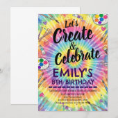 Dress for a Mess Painting Party Art Girl Birthday 招待状 (正面/裏面)