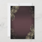 Dress,Gold Butterfllies Flowers Dark Quinceañera 招待状 (裏面)