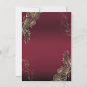 Dress,Gold Butterfllies Flowers Red Quinceañera 招待状 (裏面)