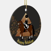 Dressage Horse Rider ADD PHOTO and Name Decoration セラミックオーナメント (右)