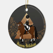 Dressage Horse Rider ADD PHOTO and Name Decoration セラミックオーナメント (左)