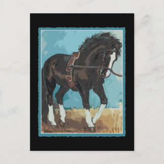 Dressage Horse Working on Lunge Line ウマ科の Art ポストカード