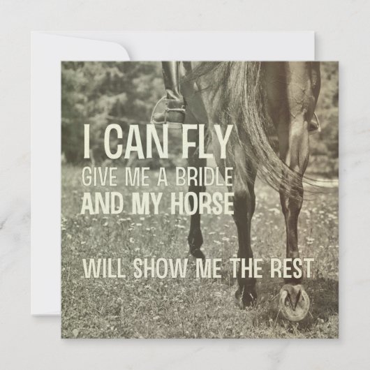 DRESSAGE IN THE DAISIES 5.25 x 5.25 card 招待状 (正面)