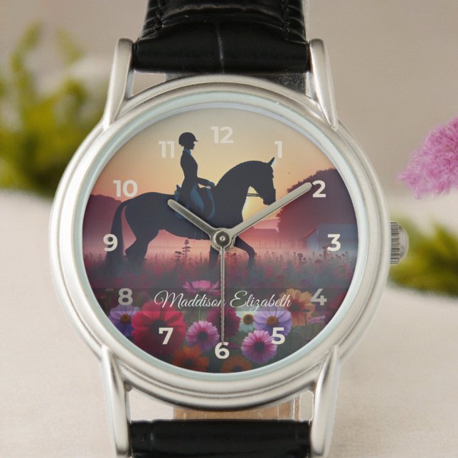 Dressage Rider Elegant 腕時計 ( Ideal for riders and fans who appreciate grace, precision, and equestrian style.
)