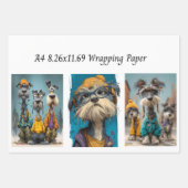 Dressed Up Dogs A4 Wrapping Paper for Decoupage  ラッピングペーパーシート (正面)