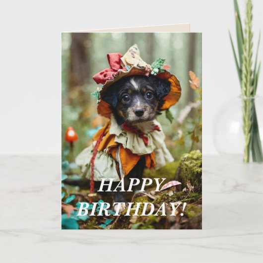 DRESSED UP PUP BIRTHDAY CARD サンキューカード (正面)