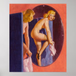 Dressing Pin Up ポスター<br><div class="desc">Vintage pinup. High resolution image from the original painting.</div>