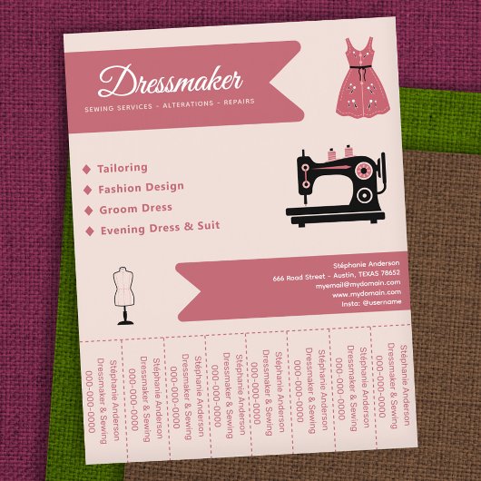 Dressmaker Tear Off Strips Flyer チラシ