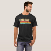 DREW名パーソナライズされたのおもしろいレトロヴィンテージ Tシャツ (正面フル)