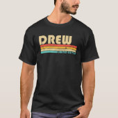 DREW名パーソナライズされたのおもしろいレトロヴィンテージ Tシャツ (正面)