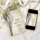 Dried Barley in Milk Bottle Farm Rehearsal Dinner  招待状