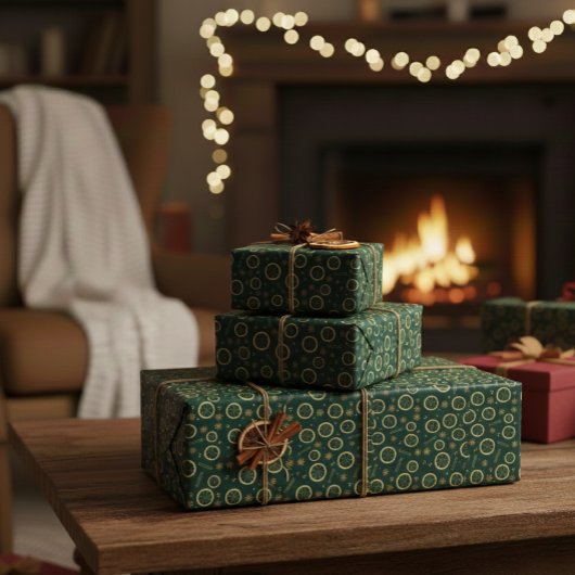 Dried Citrus & Gold Pattern Wrapping Paper ラッピングペーパー