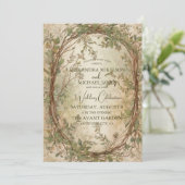 Dried Fan Palm Oasis Botanical Wedding  Invitation 招待状 (スタンド正面)