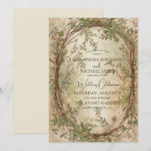 Dried Fan Palm Oasis Botanical Wedding  Invitation 招待状 (正面/裏面)