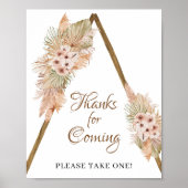 Dried Palm Leaves Pampas Grass Thanks for Coming ポスター (正面)