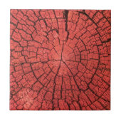 Dried Tree Log Cutaway Pinkish Red Wood Photo タイル (正面)