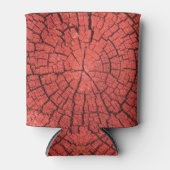 Dried Tree Log Cutaway Pinkish Red Wood Photo 缶クーラー (正面)