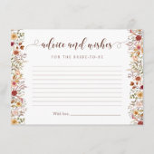 Dried Wildflowers Fall Bridal Advice and Wishes エンクロージャーカード (正面)