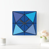 Driehoek blauw スクエア壁時計 (ホーム)
