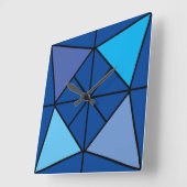 Driehoek blauw スクエア壁時計 (傾斜)