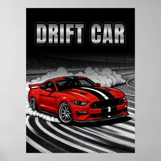 Drift Car Red Muscle ポスター (正面)
