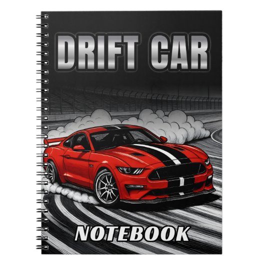 Drift Car Red Muscle Notebook ノートブック (正面)