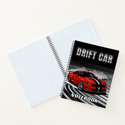 Drift Car Red Muscle Notebook ノートブック (内部)