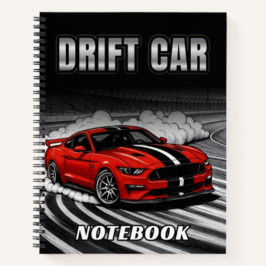 Drift Car Red Muscle Notebook ノートブック (正面)