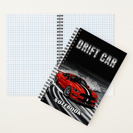 Drift Car Red Notebook Cover ノートブック (内側)
