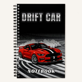 Drift Car Red Notebook Cover ノートブック
