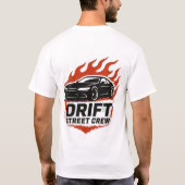 Drift Street Crew - 炎のロゴ グラフィック Tシャツ (裏面)