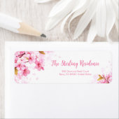 Drifting Pink Petal Romantic Botanical ラベル (インサイチュ)