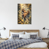 Drifting Together | Otter Art | Stretched Canvas キャンバスプリント (インサイチュ (寝室))
