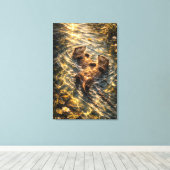 Drifting Together | Otter Art | Stretched Canvas キャンバスプリント (インサイチュ (ウッドフロア))