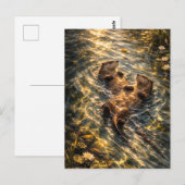 Drifting Together | River Otter Art | Postcard ポストカード (正面/裏面)
