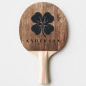 Driftwood Boards Four Leaf Clover with Name 卓球ラケット (正面)