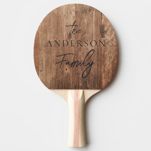 Driftwood Boards Hand Written Family Name 卓球ラケット (正面)