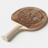 Driftwood Boards Wedding Monogram Star 卓球ラケット (正面アングル)