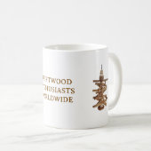 DRIFTWOOD ENTHUSIASTS WORLDWIDE. WHITE MUG ite mug コーヒーマグカップ (正面右)