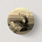 Driftwood Log Costa Rica Beach Photo Pinback Pin 缶バッジ (正面)