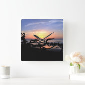 Driftwood Sunrise wall clock スクエア壁時計 (ホーム)