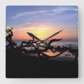 Driftwood Sunrise wall clock スクエア壁時計 (正面)