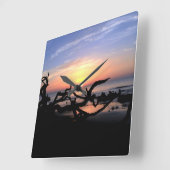 Driftwood Sunrise wall clock スクエア壁時計 (傾斜)