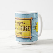 DriftwoodBeachの家家族の印の大きいコーヒー・マグ コーヒーマグカップ (正面右)