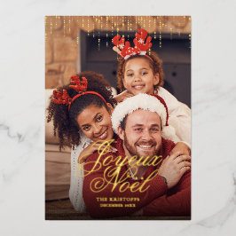 Driling Tinsel Joyeux Noelフォトグリーティング 箔シーズンカード