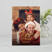 Driling Tinsel Joyeux Noelフォトグリーティング 箔シーズンカード (立ち正面)