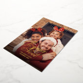 Driling Tinsel Joyeux Noelフォトグリーティング 箔シーズンカード (回転した状態)