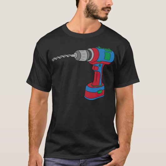 drill machine tool cordless drill screwdriver bake tシャツ (正面)